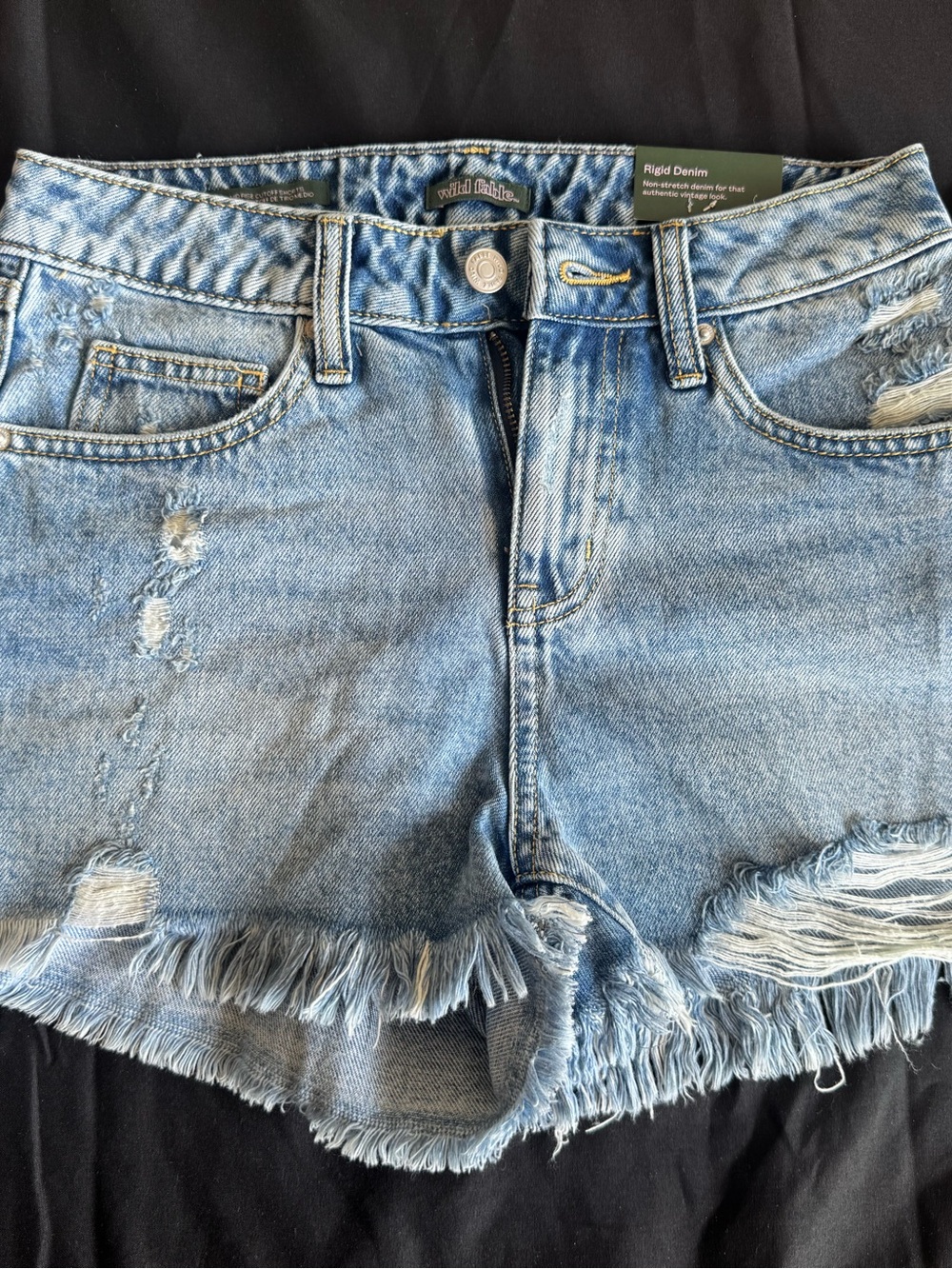 Wild Fable Womens Size 0 Mid Rise Cutoff Denim Shorts Distressed Fringe Hem NWT